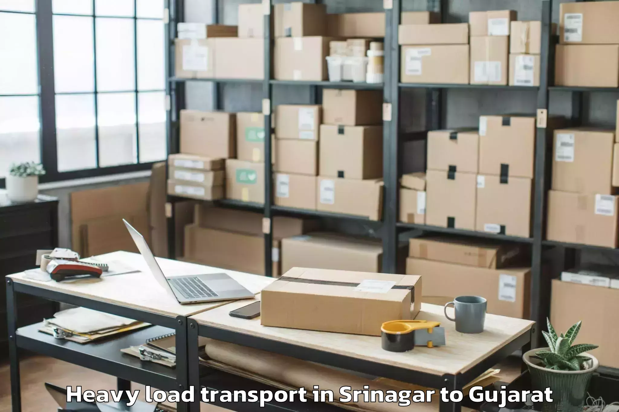 Book Srinagar to Unjha Heavy Load Transport Online